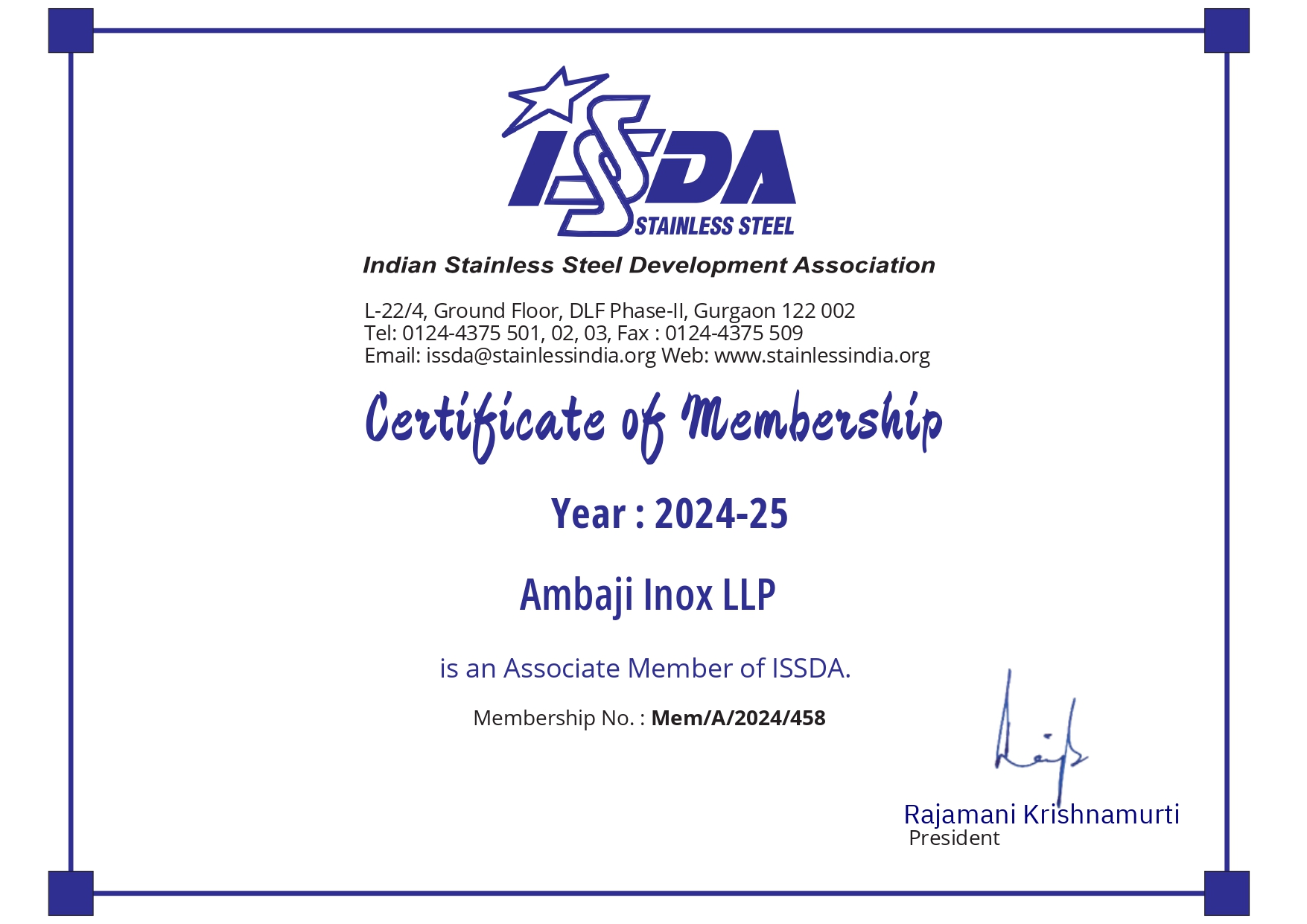 Quality Management Certificate